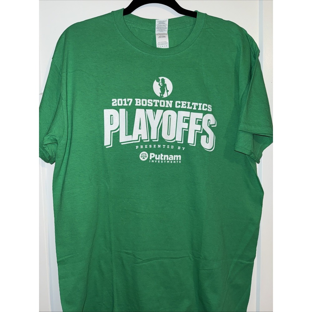 2017 Boston Celtics Playoffs Tshirt Putnam Investments NBA Men's Large